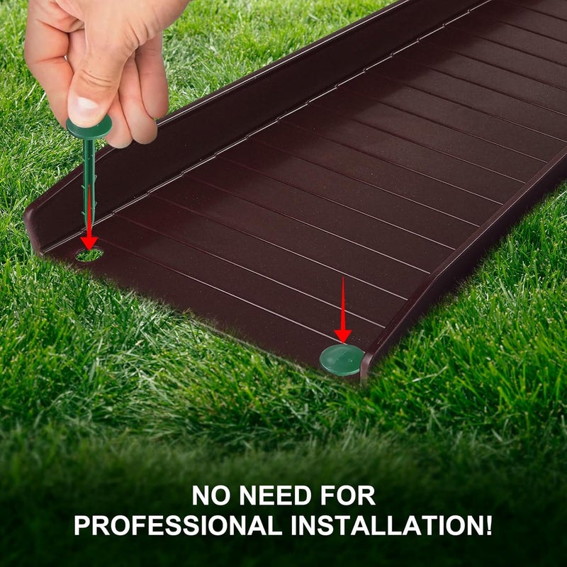 Creative.C 4 Pack Gutter Downspout Extensions,Rain Gutter Downspout Splash Block,Downspout Diverter,Down Spout Drain Extension,Gutter Splash Prevention Device for Cement Floor Lawn Ground (Brown) - Image 4